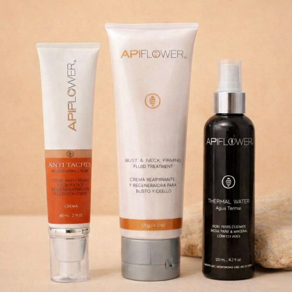 KIT ANTI-MANCHAS & REAFIRMANTE (ANTI-TACHES + REAFIRMANTE BUSTO Y CUELLO) + OBSEQUIO AGUA TERMAL PRÓPOLIS